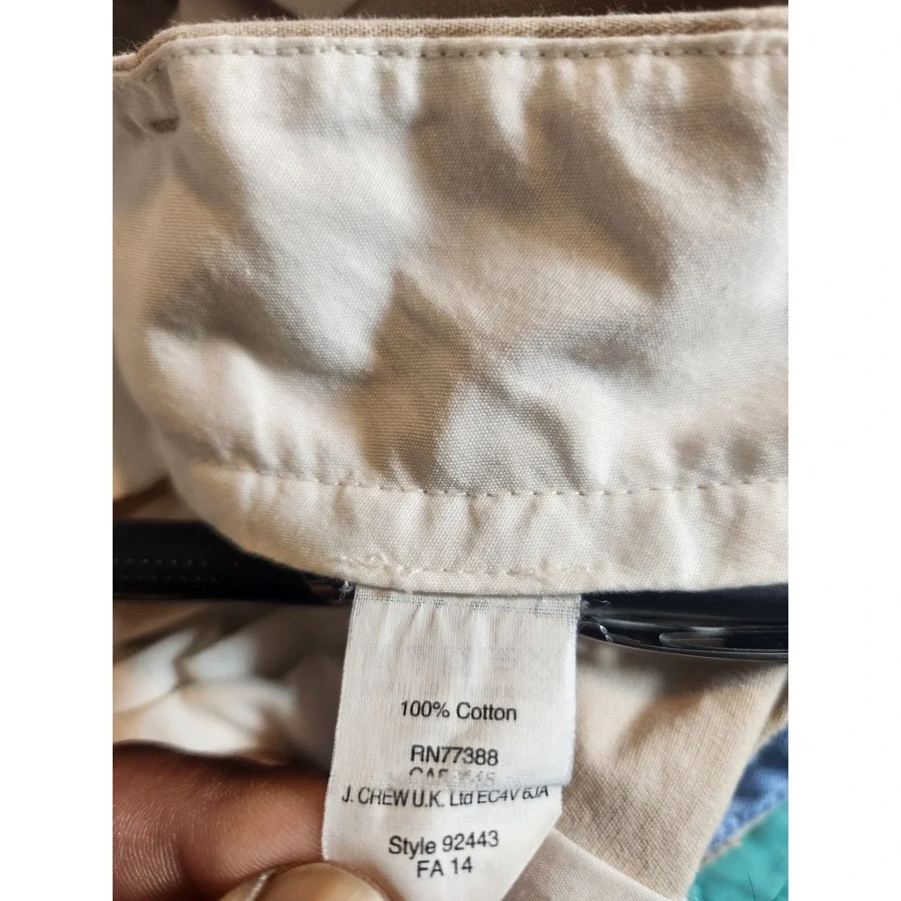 J.Crew Slim Bedford Khaki Chino Pants Mens 36x30 Tan 100% Cotton 92443